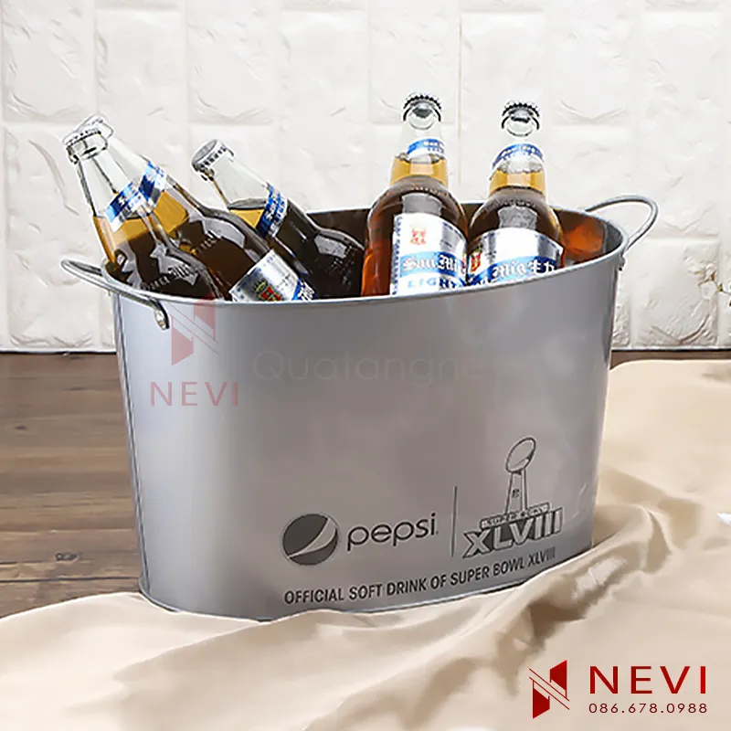 xô đá sắt in logo