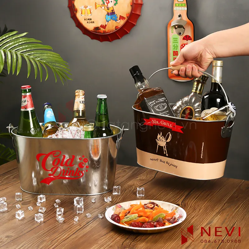 xô đá sắt kim loại