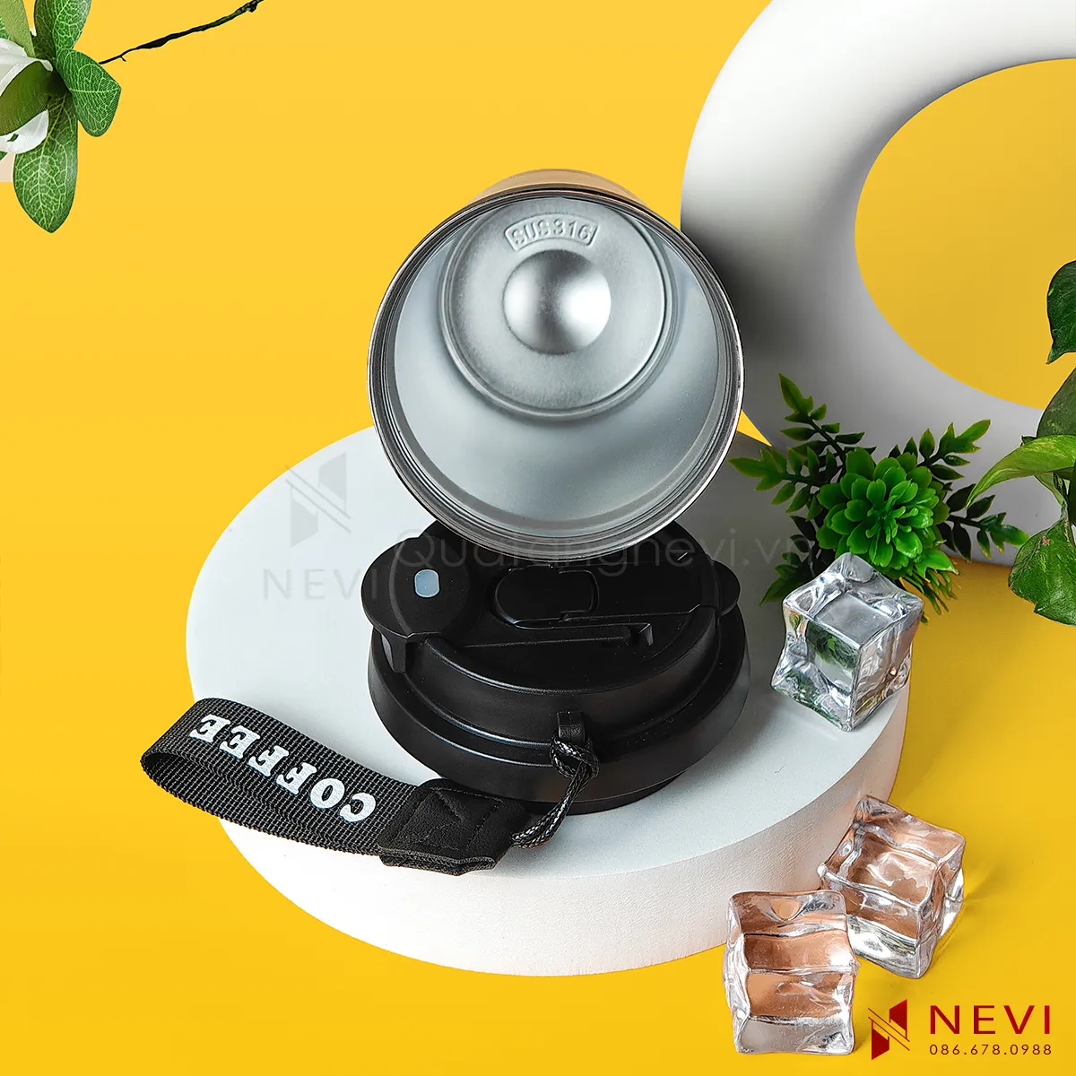 bình giữ nhiệt 500ml màu đen có chất liệu bên trong bằng inox 316