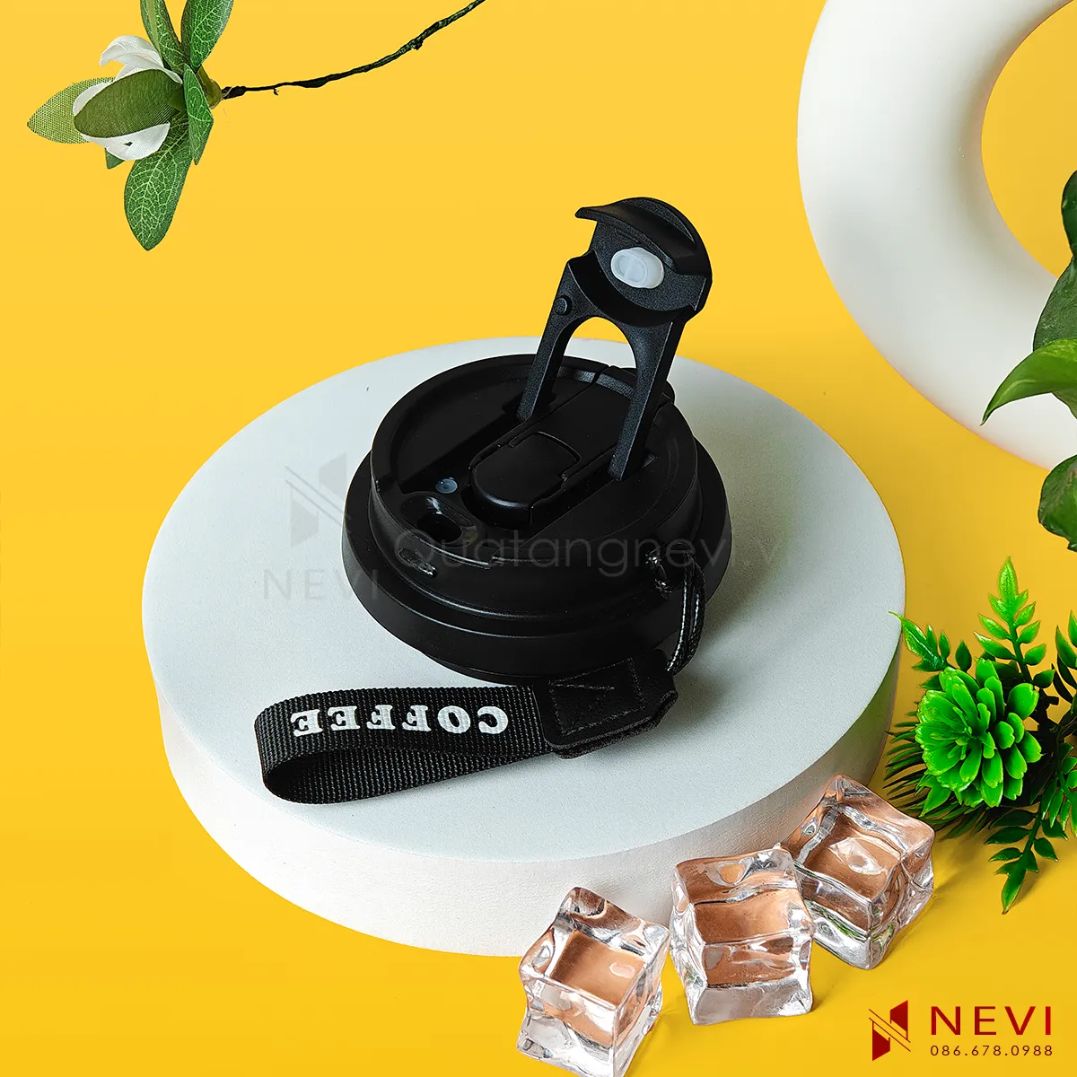 vòi uống lẫy bật trên nắp bình giữ nhiệt 500ml màu đen