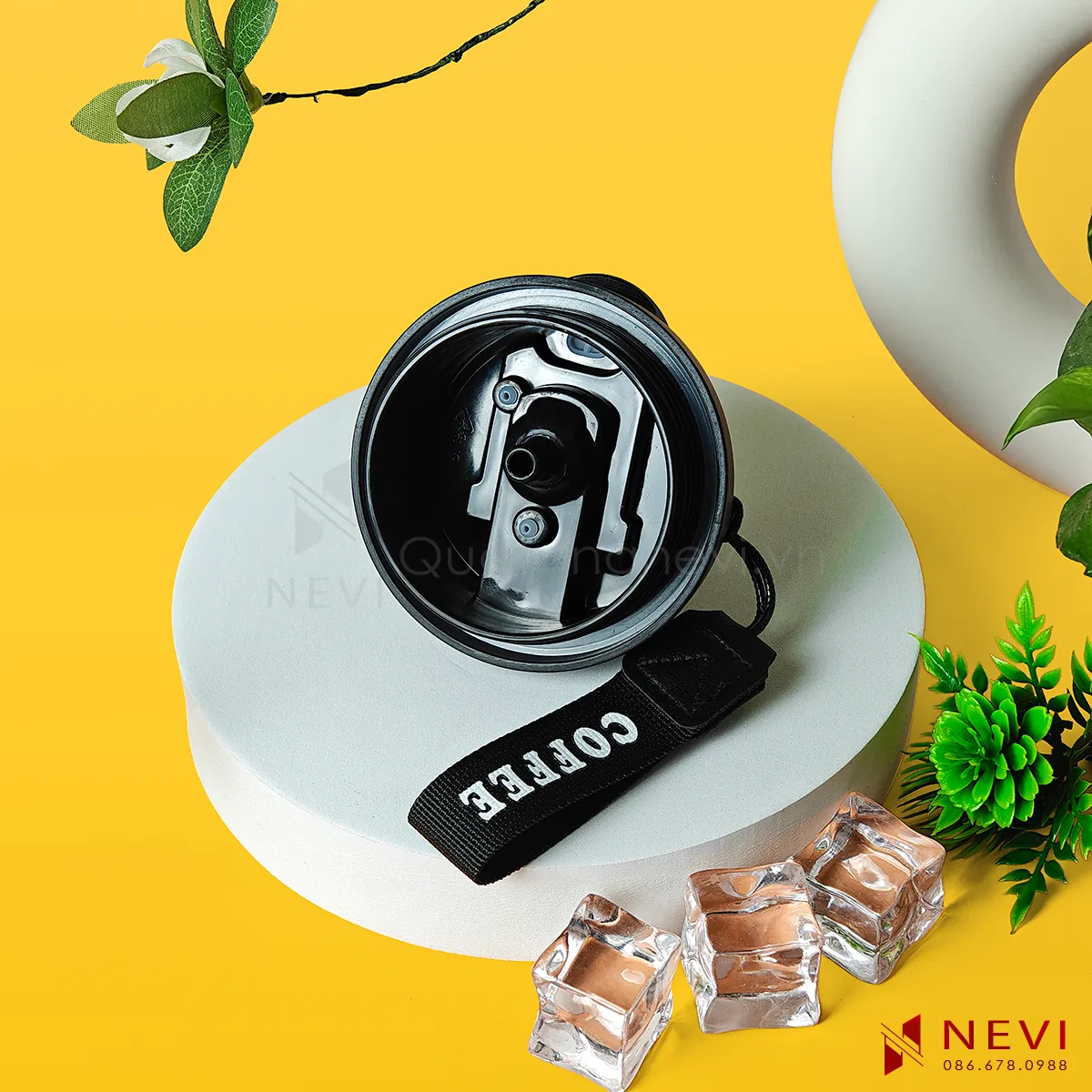 bên trong nắp bình giữ nhiệt 500ml màu đen có zoăng silicon