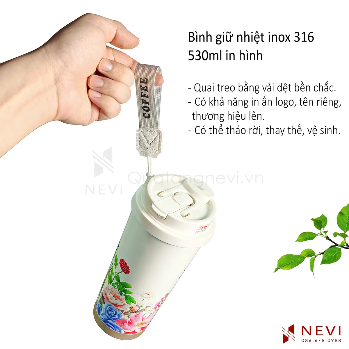 bình giữ nhiệt inox 316 có quai xách bằng vải dệt rất nhiều ưu điểm nổi bật