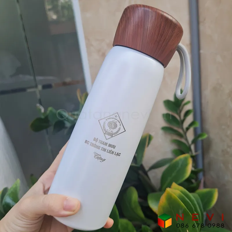 Bình Giữ Nhiệt Nắp Vân Gỗ