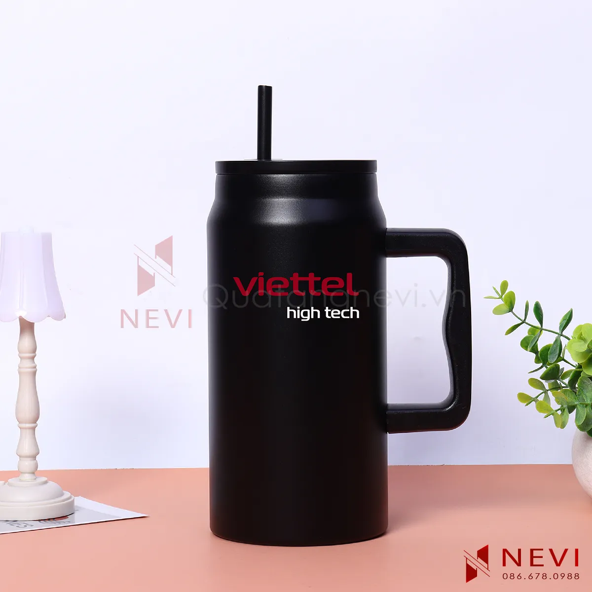 ly giữ nhiệt màu đen mẫu mới 1500ml tại quà tặng nevi
