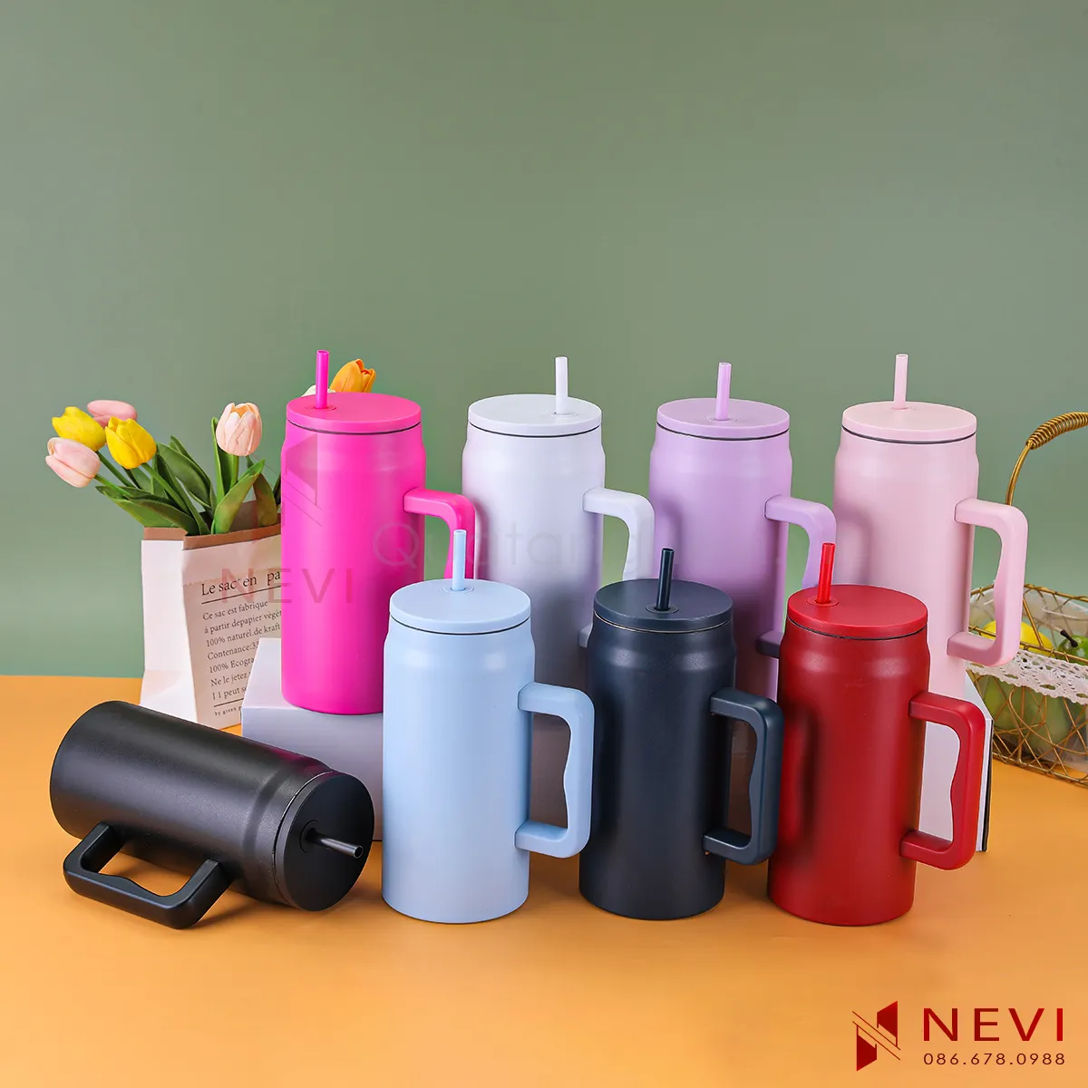 ly giữ nhiệt nhiều màu 1.5L mẫu mới tại quà tặng nevi