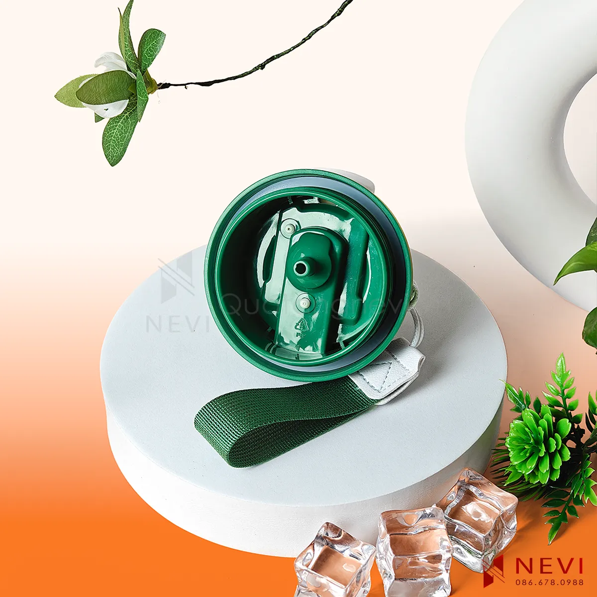 bên trong nắp nhựa của ly giữ nhiệt inox 316 có ron silicon kín khít