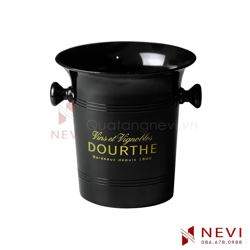 xô đá màu đen in logo tại quà tặng nevi