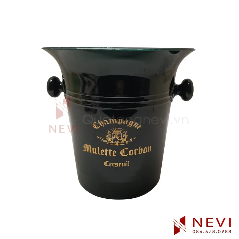 xô đá màu đen in logo tại nevi