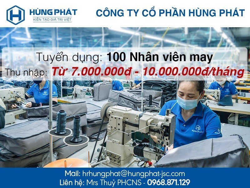 TUYỂN DỤNG 100 NHÂN VIÊN MAY