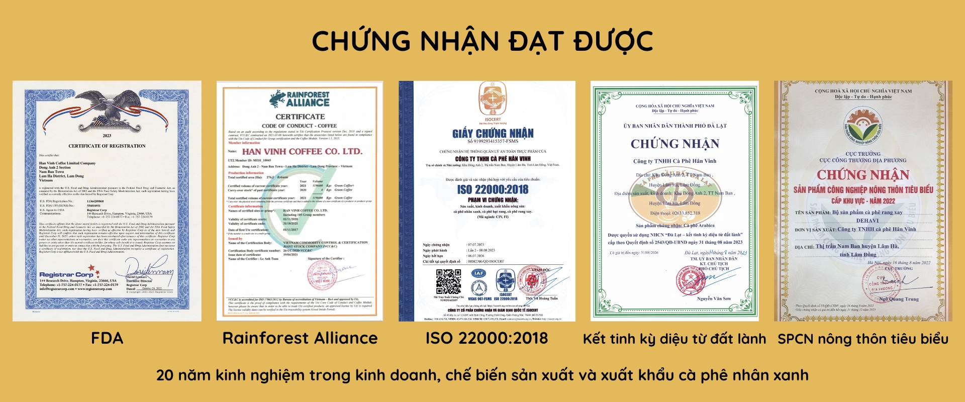 Chứng Nhận Đạt Được