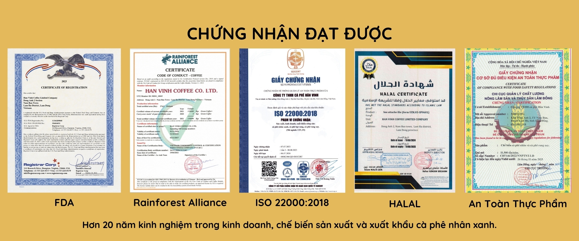 Chứng Nhận Đạt Được