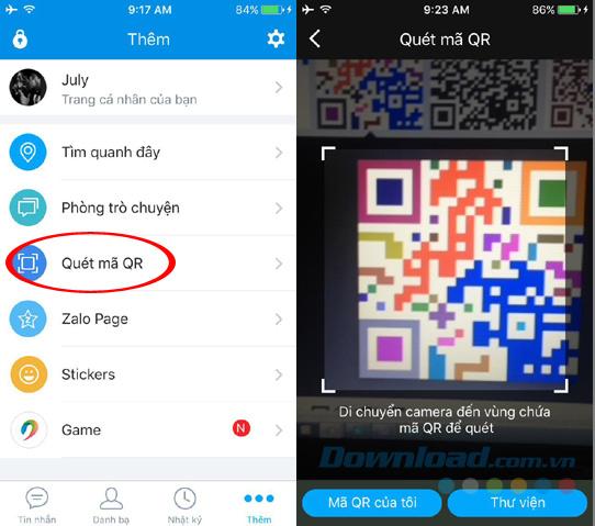 Quét QR để kết bạn