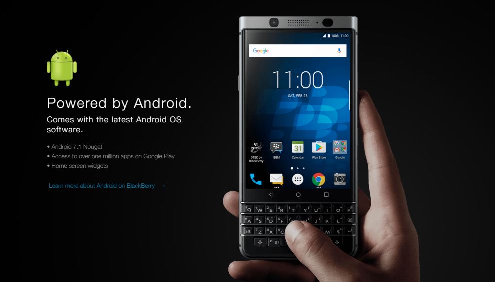 KeyOne được nâng bước bởi hệ điều hành Android 7 chấm "xịn" nhất khi vừa ra mắt