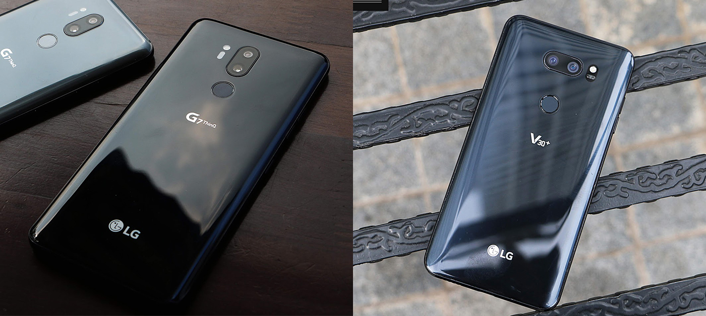 Mặt lưng có khá nhiều điểm tương đồng trên LG G7 (trái) và LG V30 (phải)