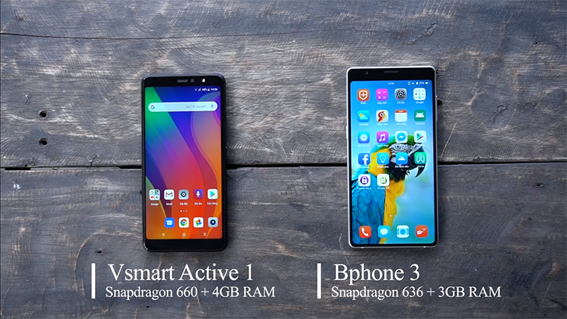 Bphone 3 đối đầu Vsmart Active 1