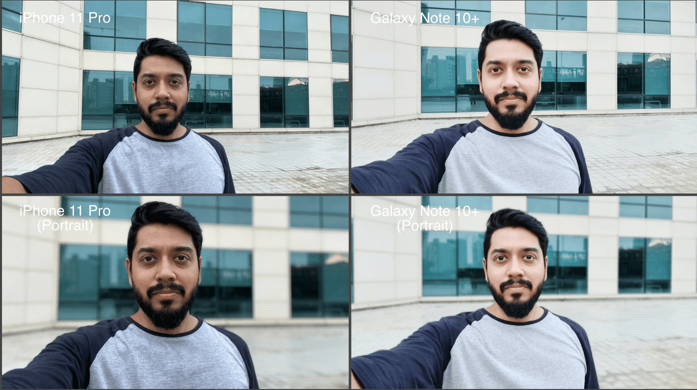 Camera iPhone 11 Pro vs Samsung Galaxy Note 10+: Selfies