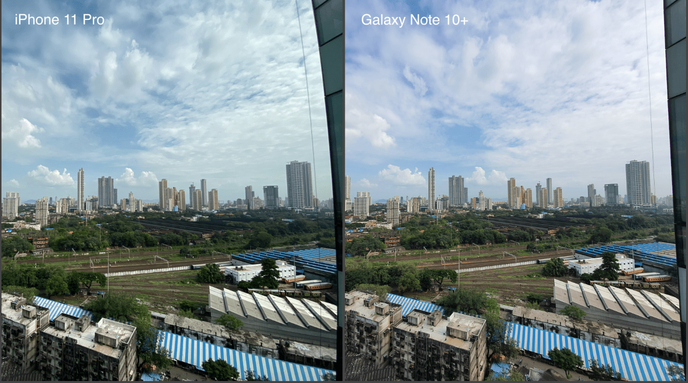 Camera iPhone 11 Pro vs Samsung Galaxy Note 10+: Góc rộng