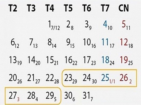 Lịch nghỉ Tết 2020: Tết Dương lịch, Âm lịch nghỉ mấy ngày?