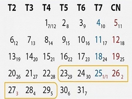 Lịch nghỉ Tết 2020: Tết Dương lịch, Âm lịch nghỉ mấy ngày?