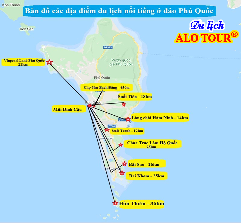 Bản đồ du lịch Phú Quốc 2021