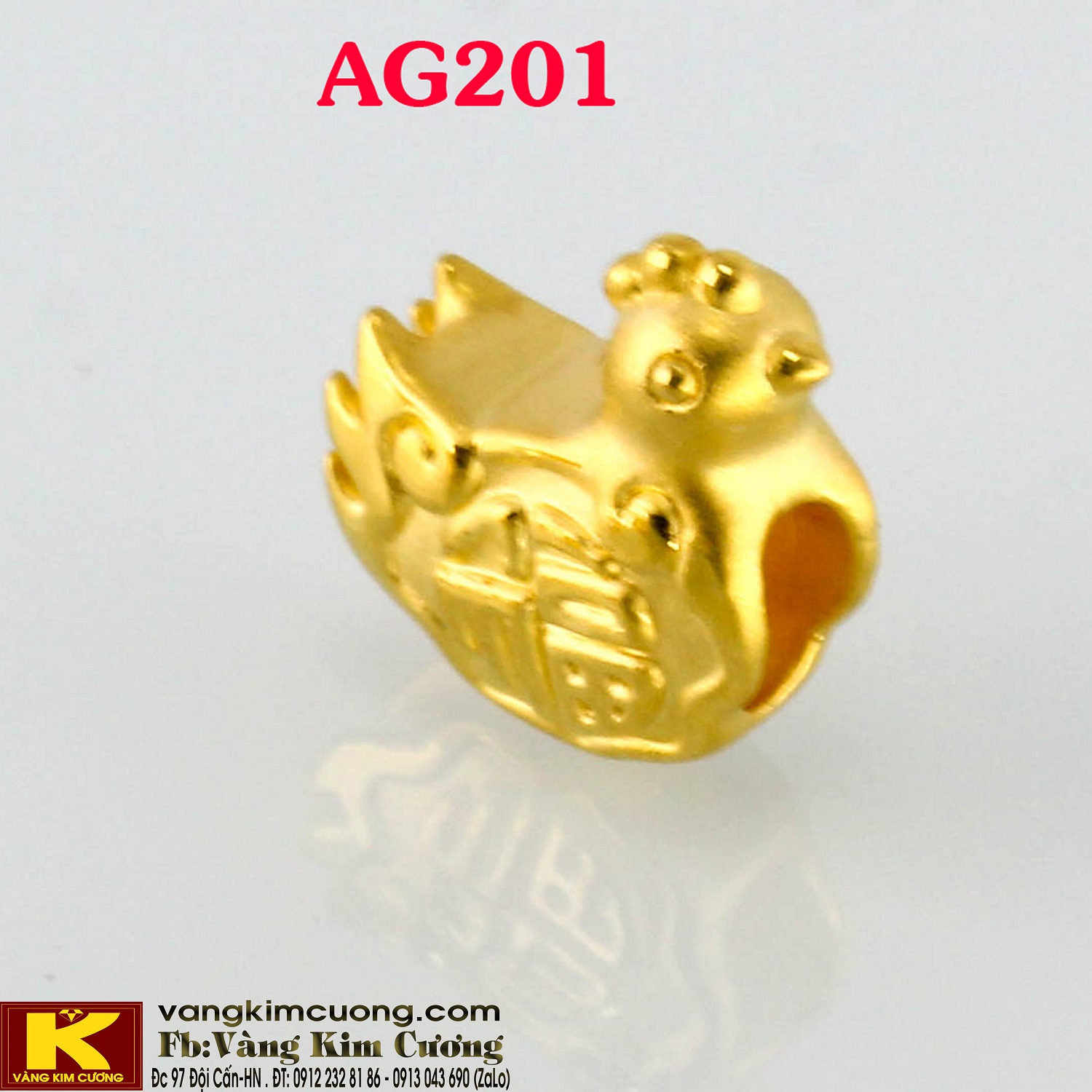 Charm Gà vàng 24k mã AG201