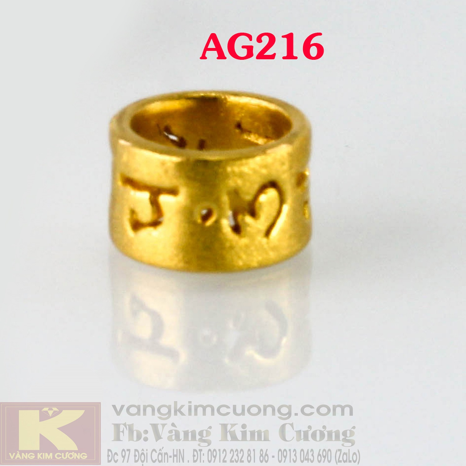 Charm trụ bình an 24k mã AG216