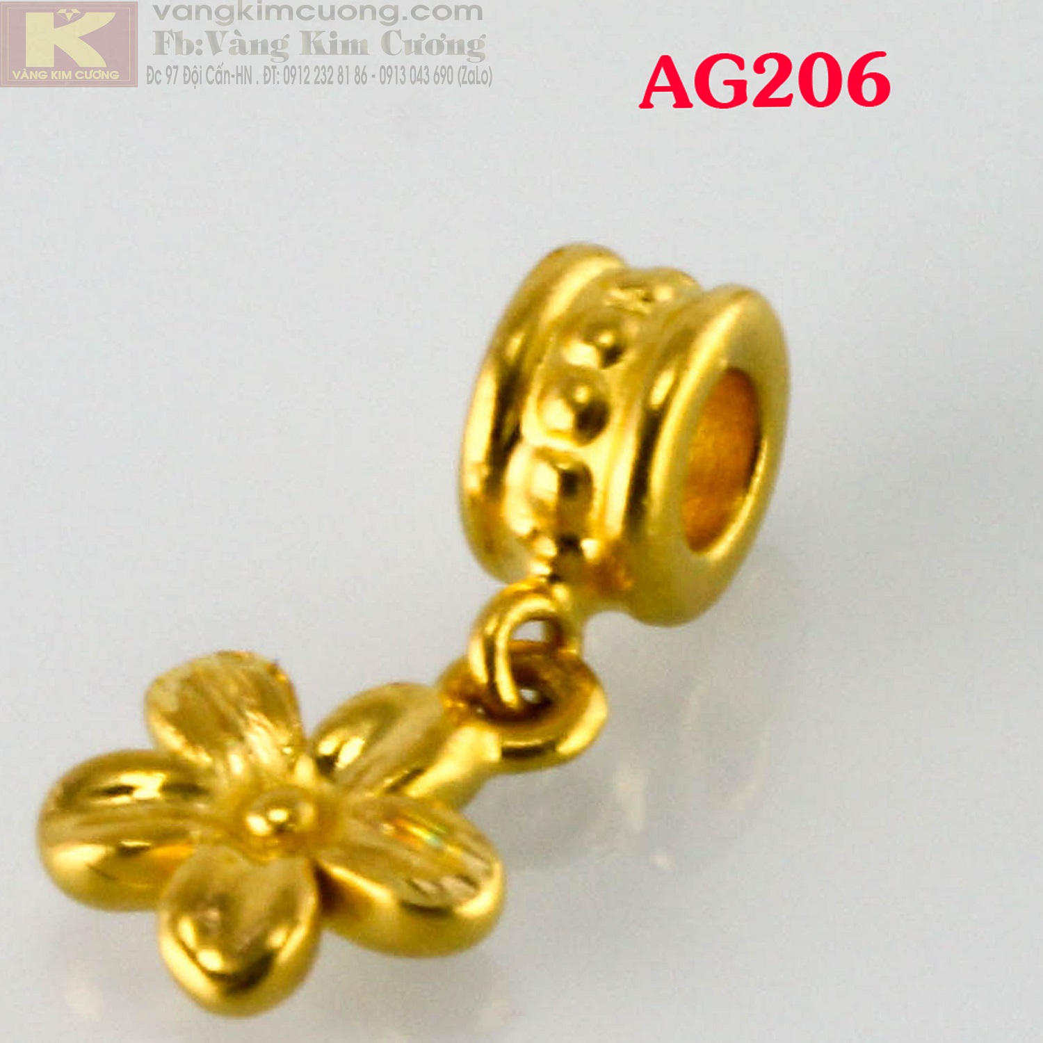 Charm hoa vàng 24k mã AG206