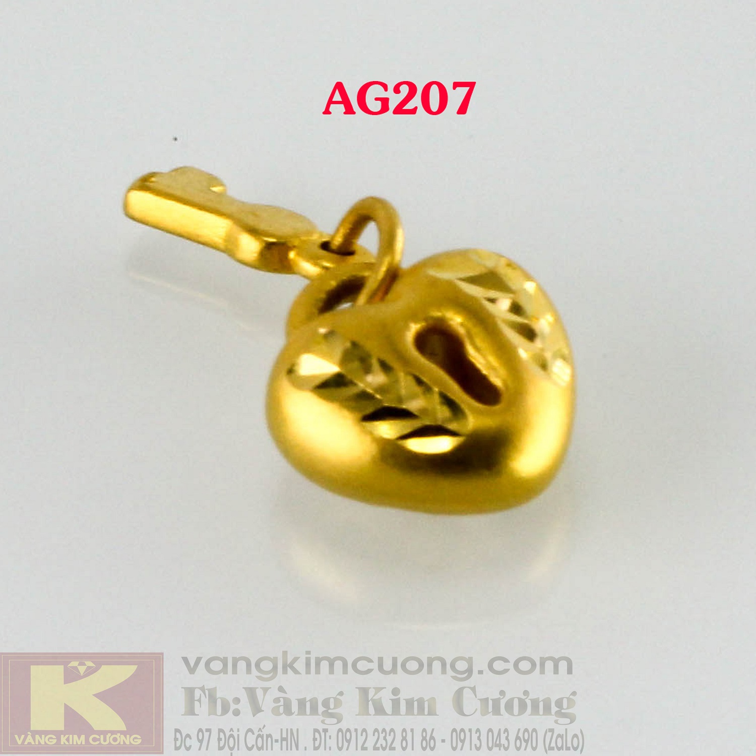 Charm khóa tình yêu 24k mã AG207