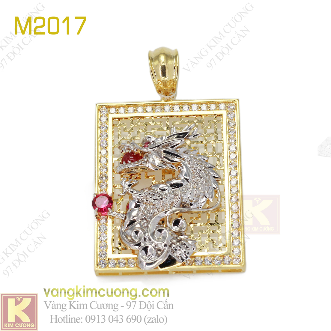 Mặt dây nam 16k 3D M2017