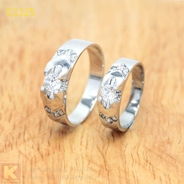 Nhẫn cưới kim cương 14k C1325