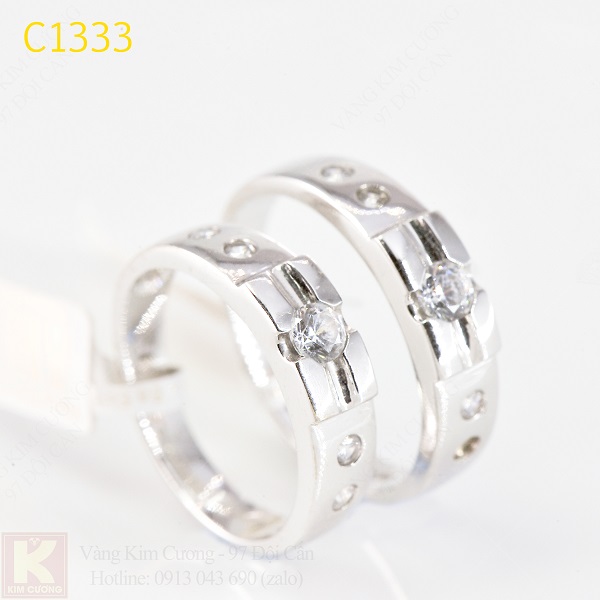 Nhẫn cưới kim cương italy 18k C1333