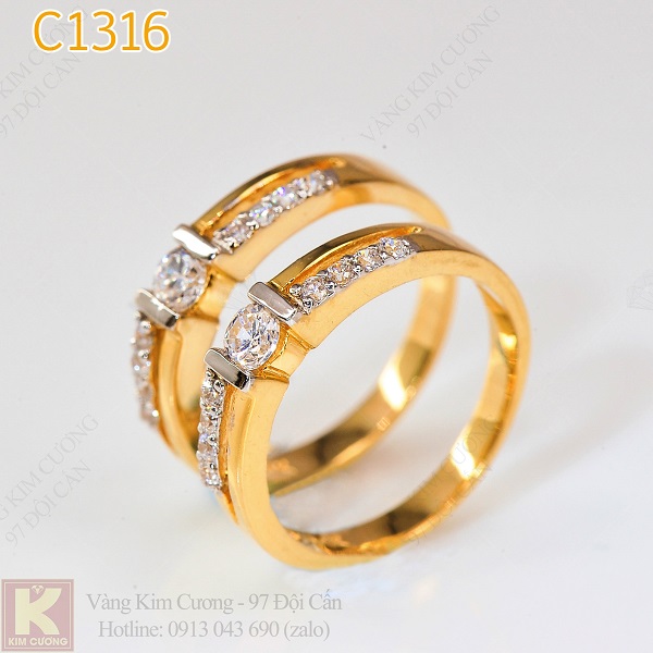Nhẫn cưới vàng 14k C1316