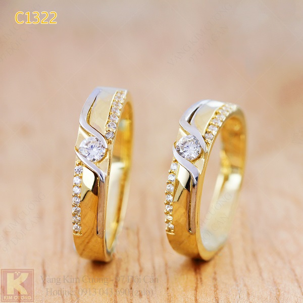 Nhẫn cưới vàng 10k korea C1322