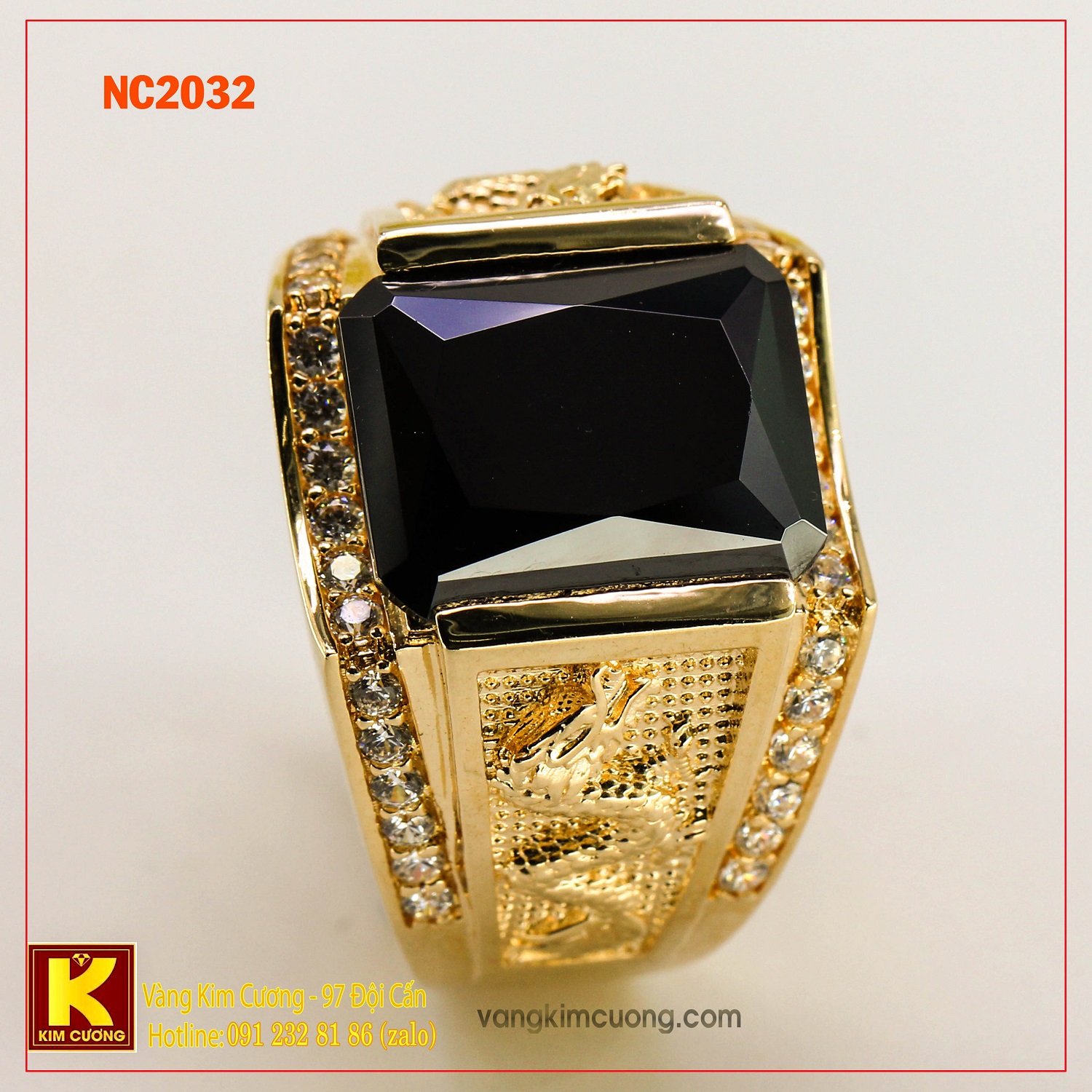 Nhẫn nam đá quý Sapphire phong thủy 16k NC2032