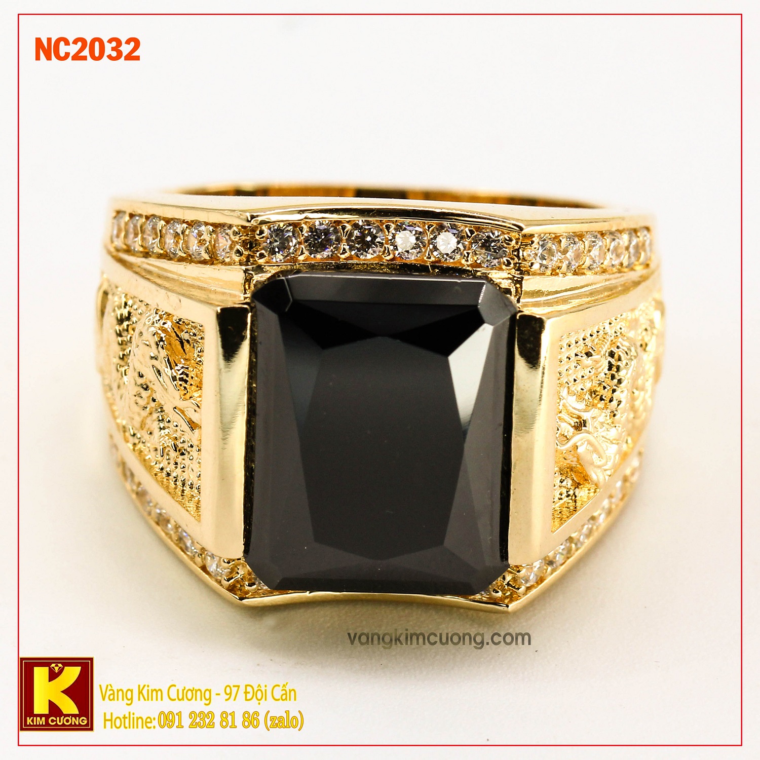 Nhẫn nam đá quý Sapphire phong thủy 16k NC2032