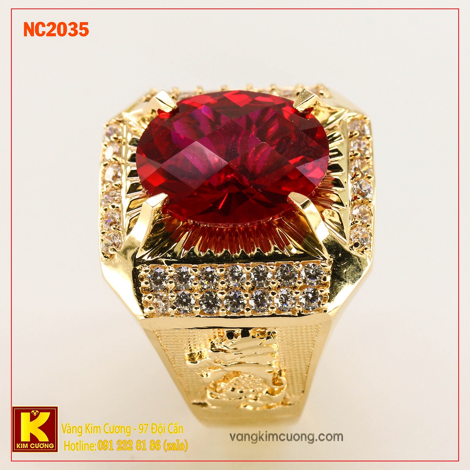 Nhẫn nam đá quý Sapphire phong thủy 16k NC2035