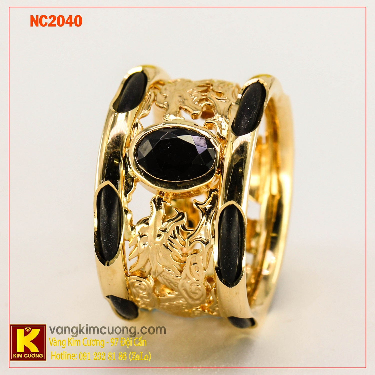 Nhẫn nam đá quý Sapphire phong thủy 16k NC2040