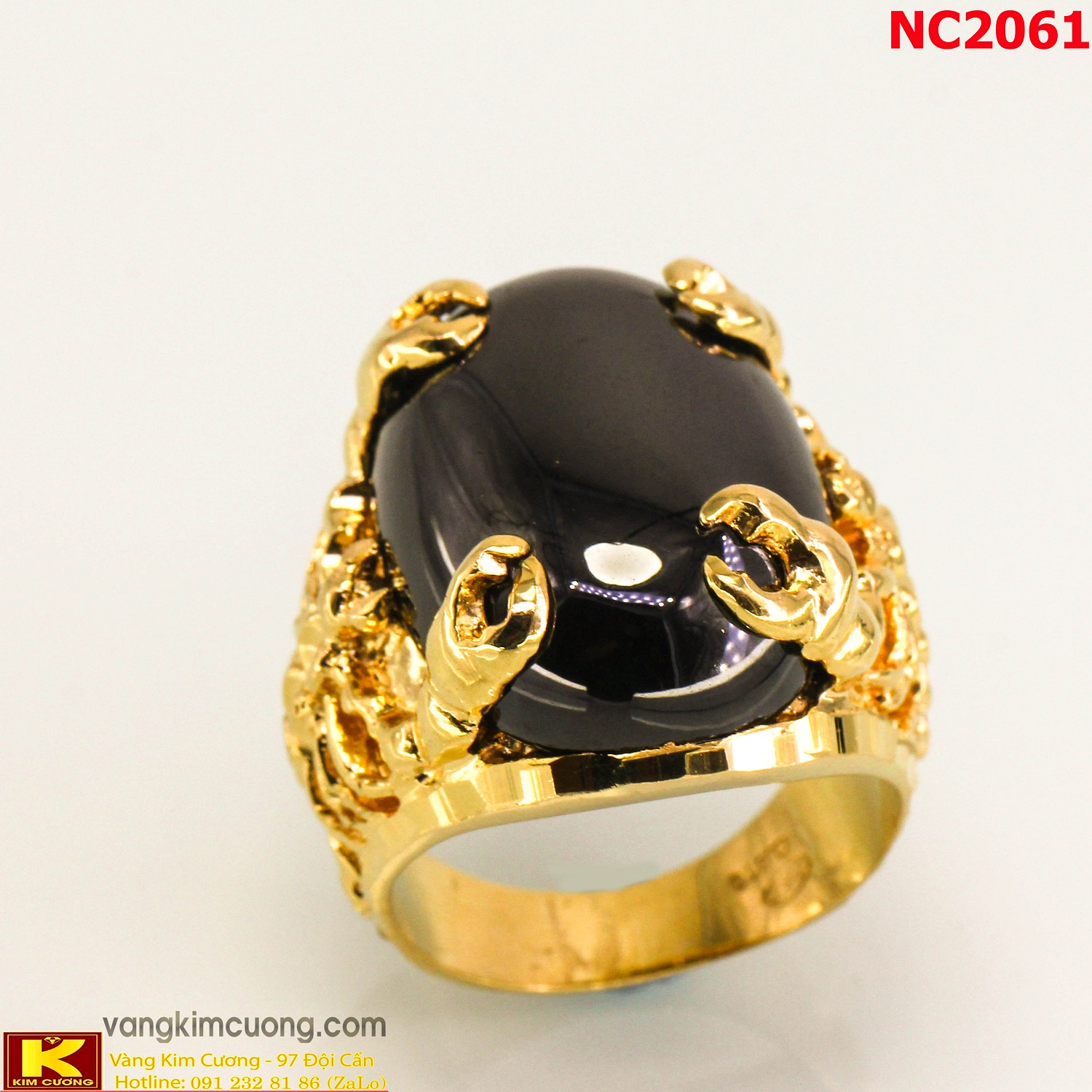 Nhẫn nam đá quý Sapphire phong thủy 16k 3D NC2061