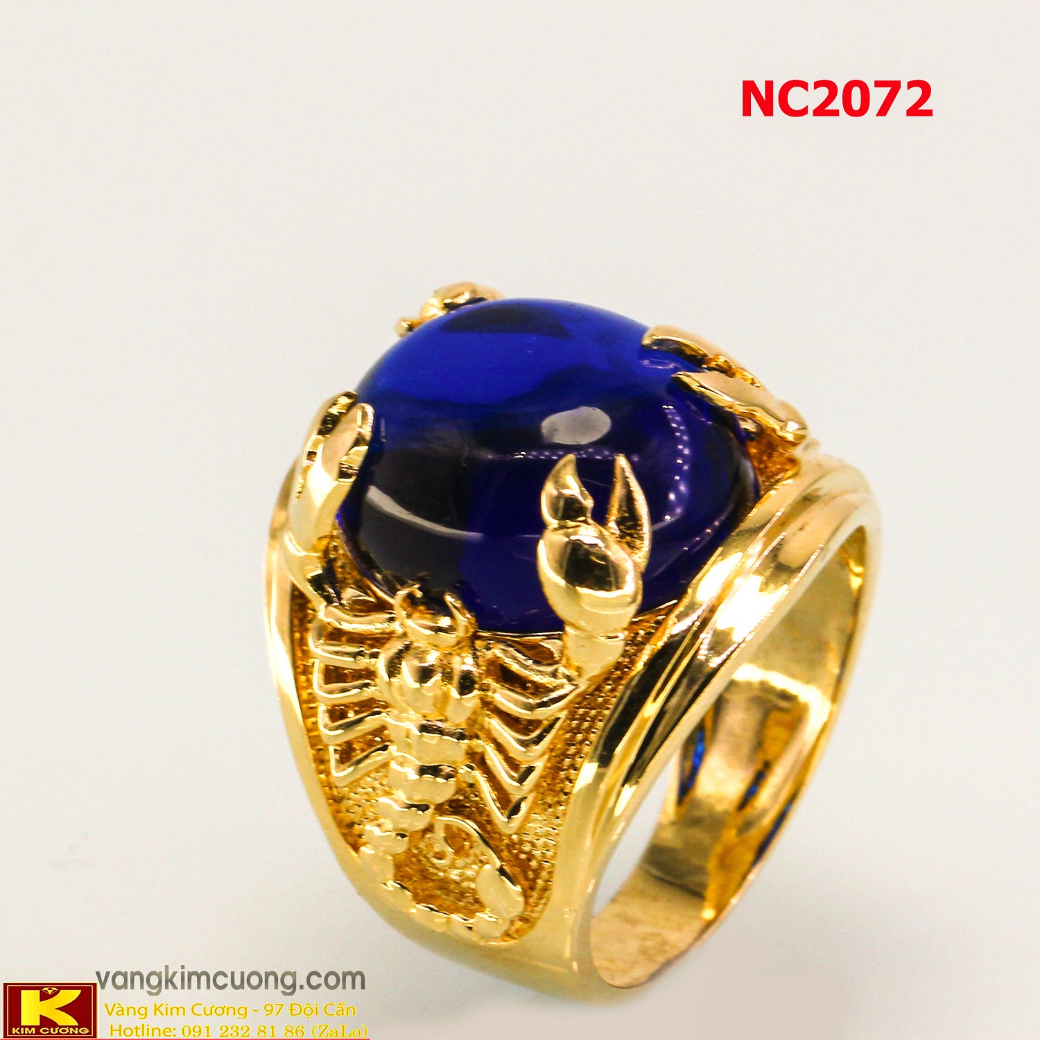 Nhẫn nam đá quý Topaz phong thủy 16k 3D NC2072