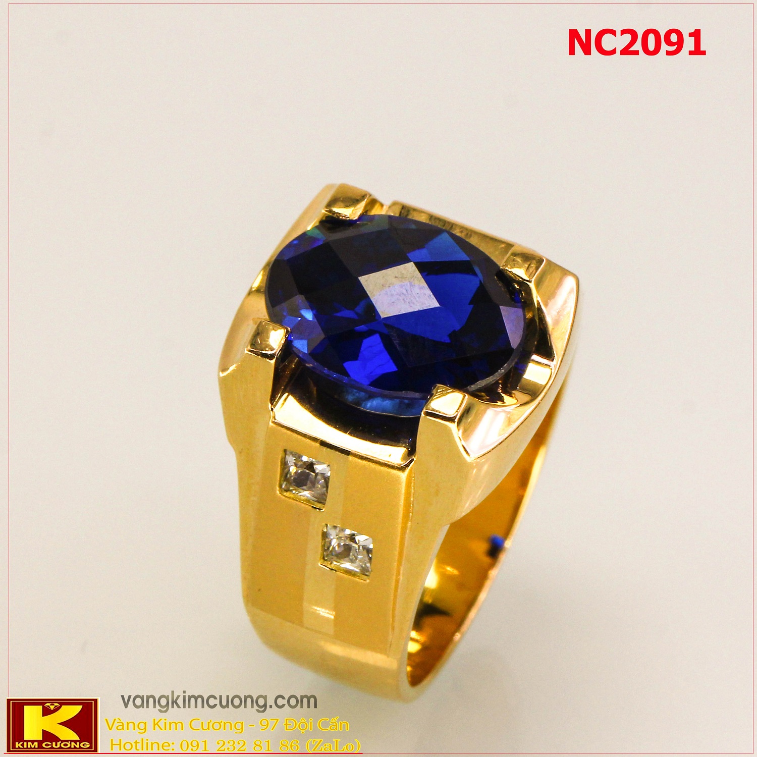Nhẫn nam đá quý phong thủy 16k 3D NC2091