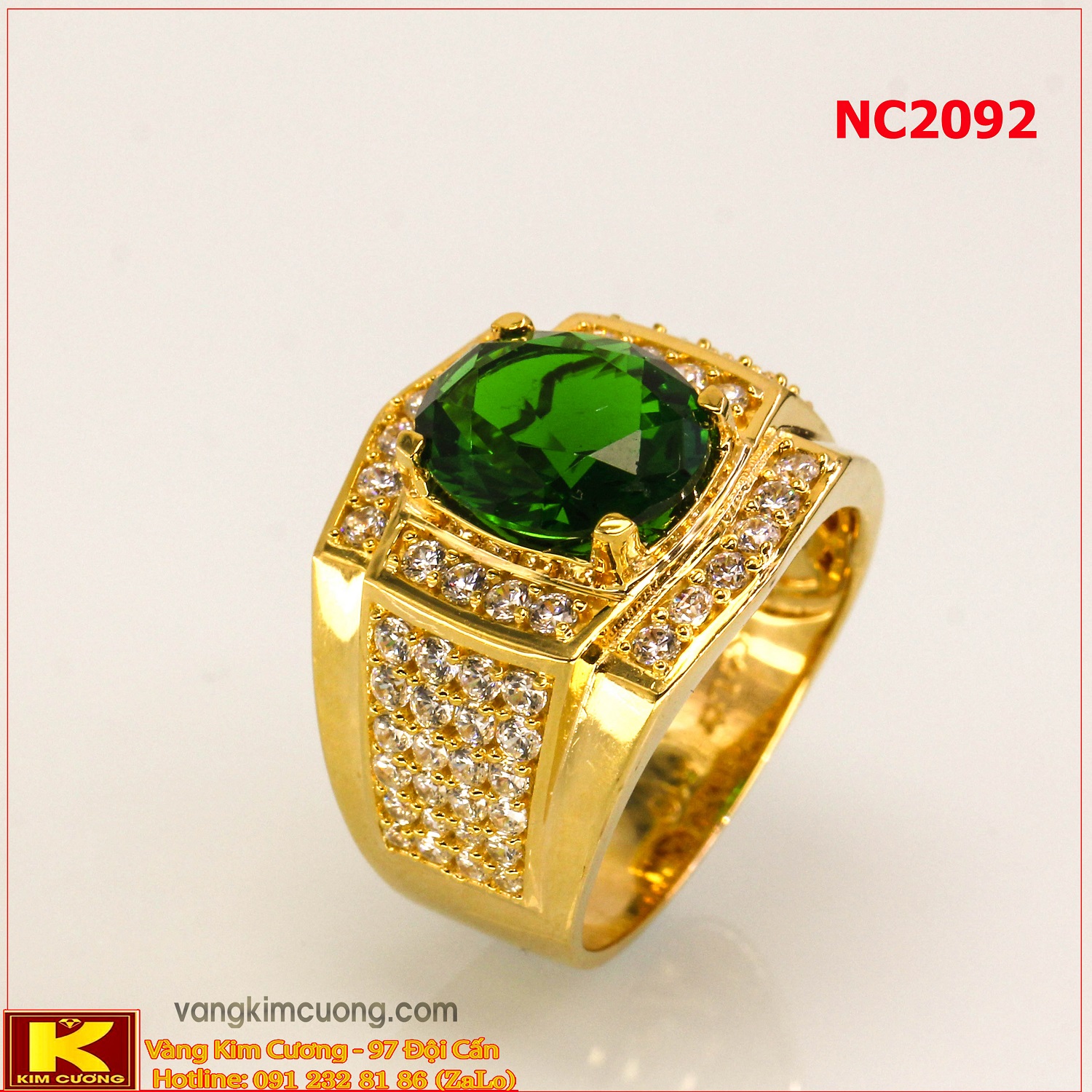 Nhẫn nam đá quý phong thủy 16k 3D NC2092