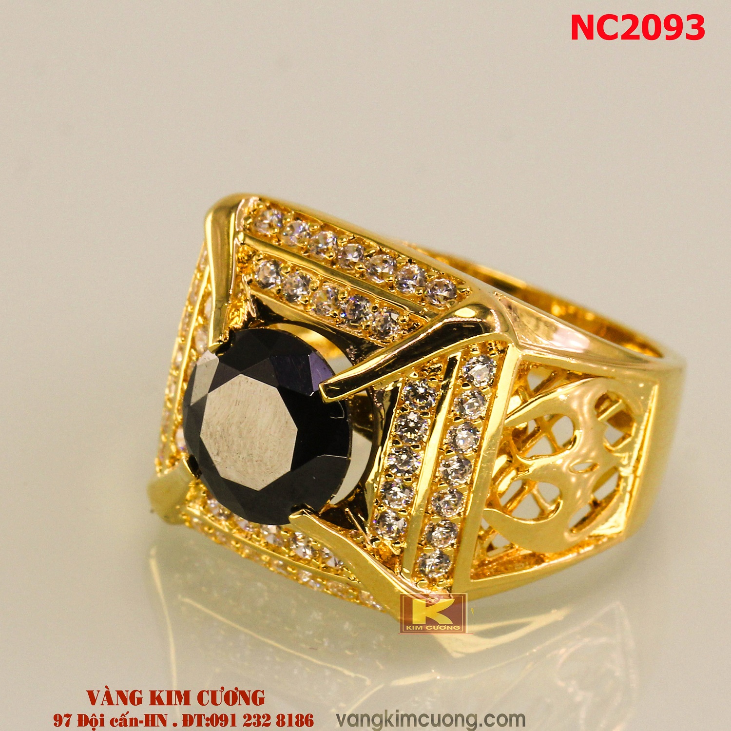 Nhẫn nam đá quý phong thủy 16k 3D NC2093