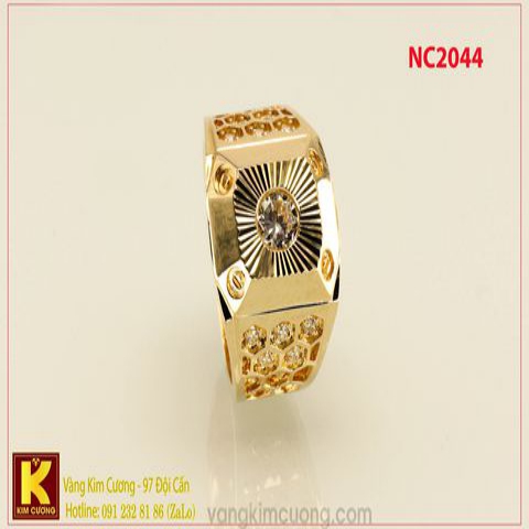 Nhẫn nam ổ kim cương nhân tạo 16k 3D NC2044