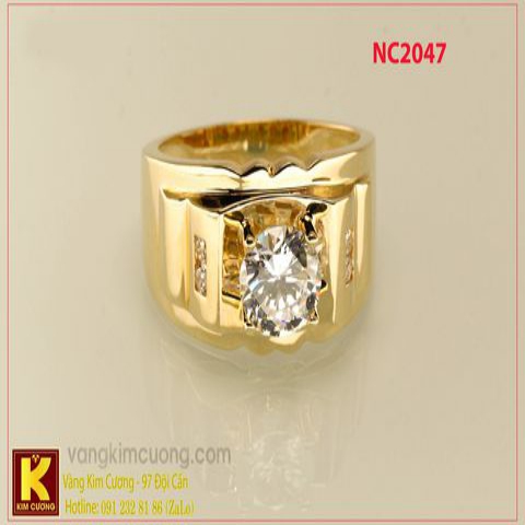 Nhẫn nam ổ kim cương nhân tạo 16k 3D NC2047