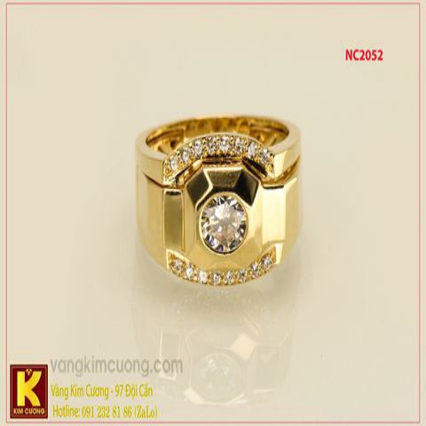 Nhẫn nam ổ kim cương nhân tạo 16k 3D NC2052