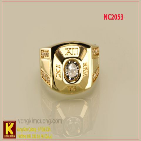 Nhẫn nam ổ kim cương nhân tạo 16k 3D NC2053