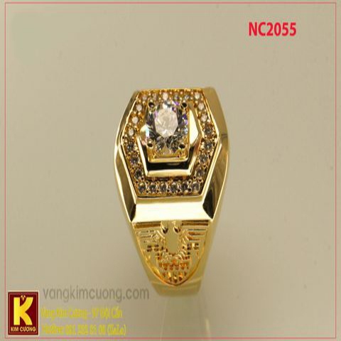 Nhẫn nam ổ kim cương nhân tạo 16k 3D NC2055