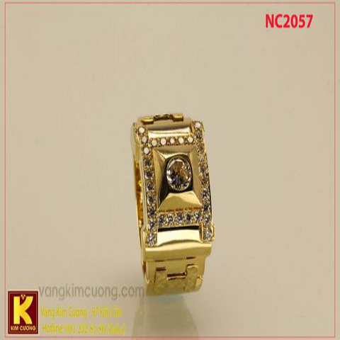 Nhẫn nam ổ kim cương nhân tạo 16k NC2057