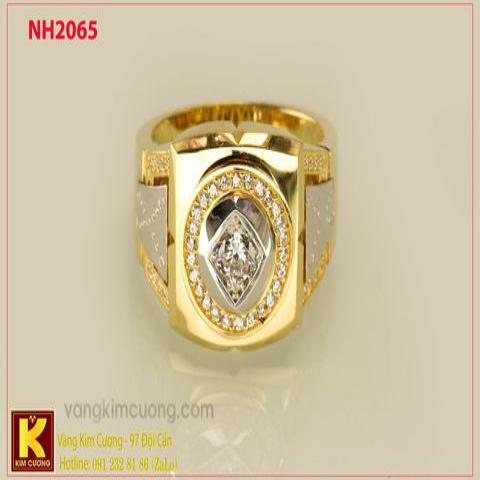 Nhẫn nam ổ kim cương nhân tạo 10k korea NH2065
