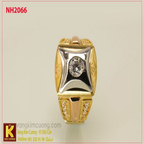 Nhẫn nam ổ kim cương nhân tạo 10k korea NH2066